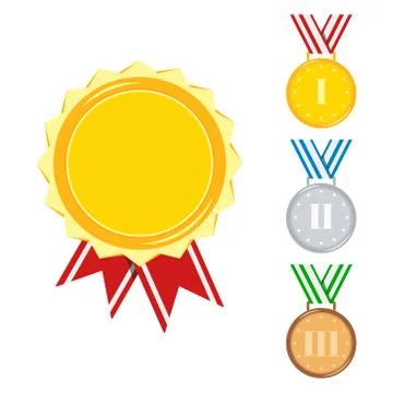Medals set isolated on white background. Stock Illustration