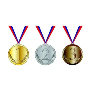 Medals on white Stock Illustration