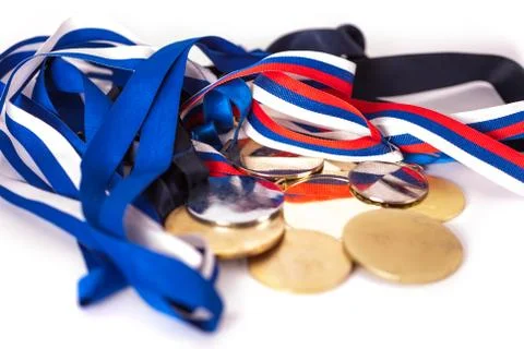 Medals for winners Stock Photos