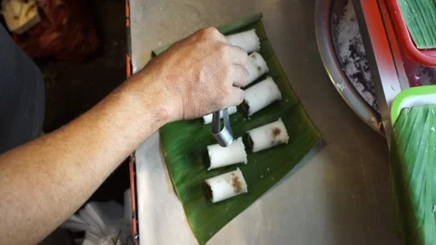 Medan bamboo putu cake Video stock 265674707