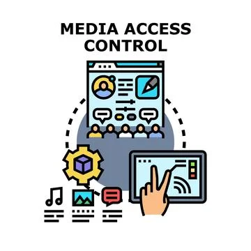 Media access control managing digital user content Stock Illustration