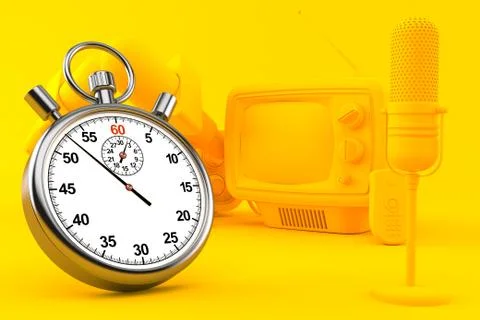 Media background with stopwatch Illustrazione stock