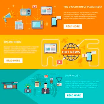 Media Banners Set Illustration