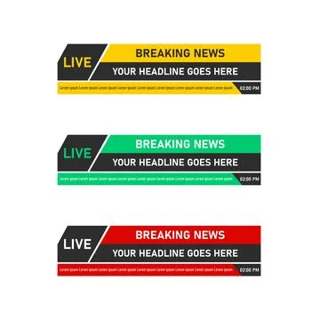 Media broadcasting lower third design for media Stock Illustration