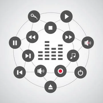 Media button symbol Stock Illustration