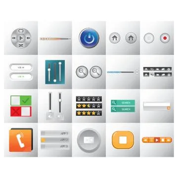 Media Buttons Illustrazione stock