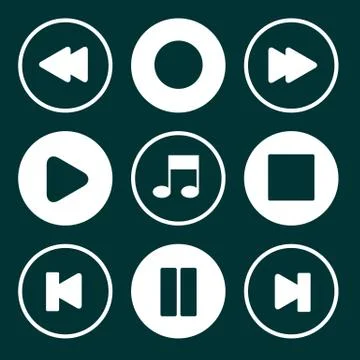 Media Buttons Set Stock-Illustration