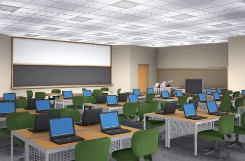 Media classroom illustration Stock Illustration