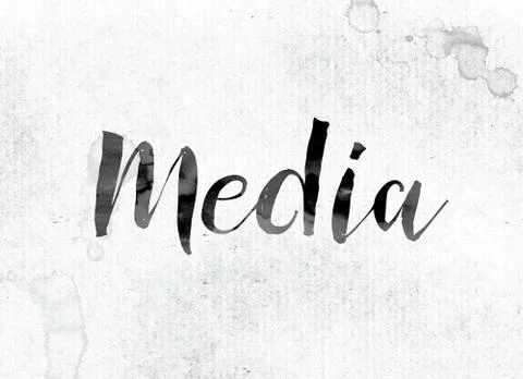 Media Concept Painted in Ink Stock Illustration