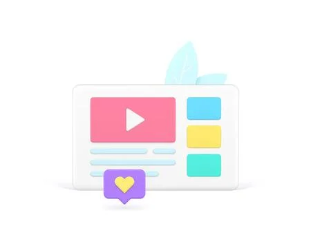Media content internet browser video player web entertainment social network  Stock Illustration