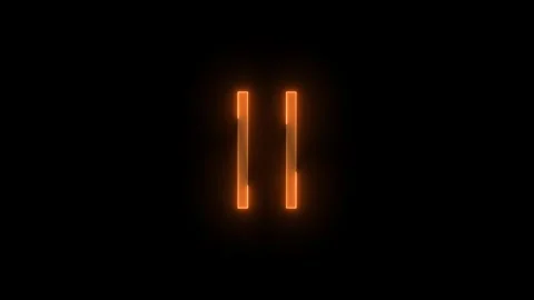 Media control pause icon glowing neon animation Stock Footage 276092690
