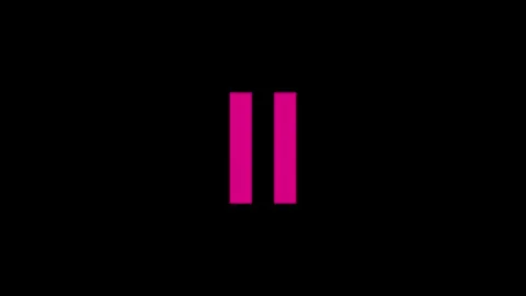Media control pause icon pink color animation on black background Stock Footage 278860322