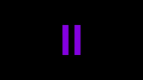Media control pause icon purple color animation on black background Stock Footage 278860326