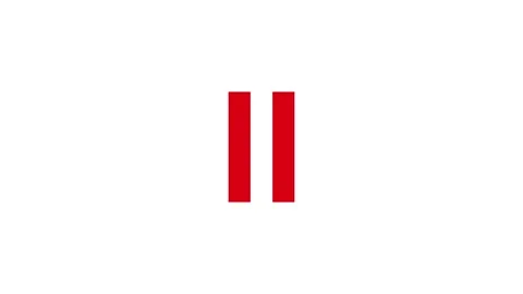 Media control pause icon red color animation on white background Stock Footage 278860327