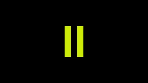 Media control pause icon yellow color animation on black background Stock Footage 278860335