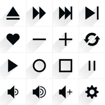 Media control sign flat icon Illustrazione stock