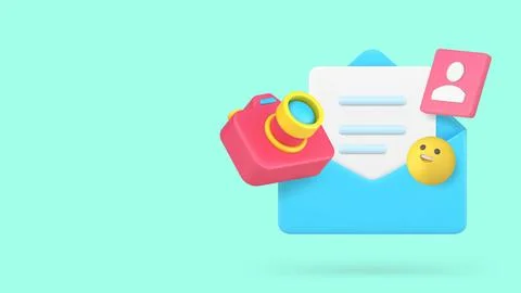 Media data image letter send message content management banner copy space vec Stock Illustration