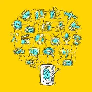 Media Design Concept Stock Illustration