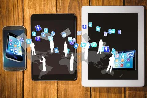 Media devices with app graphics Stock Illustration