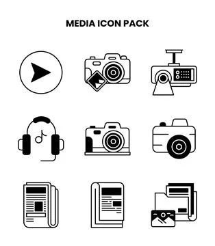 Media DuoTone Bundle Icons Pack Stockillustratie