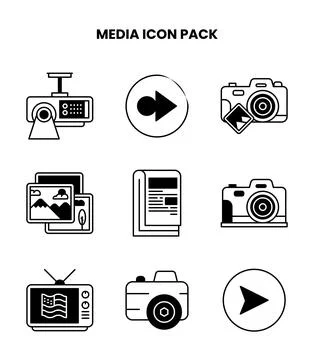 Media DuoTone Vector Icons Pack 스톡 일러스트