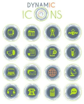 Media dynamic icons Stock Illustration
