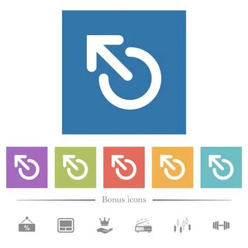Media eject flat white icons in square backgrounds Stock Illustration