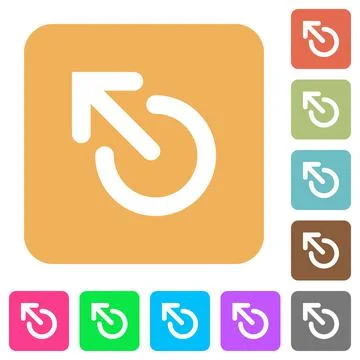 Media eject rounded square flat icons Stock Illustration