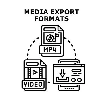 Media export formats process transferring digital content イラスト素材