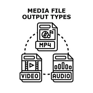 Media file output types vector icon concept Stock Illustration