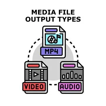 Media file output types vector icon concept Stock Illustration