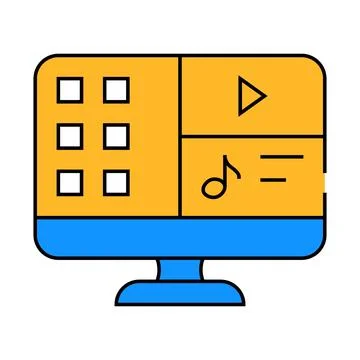 Media files operating system icon color illustration 스톡 일러스트