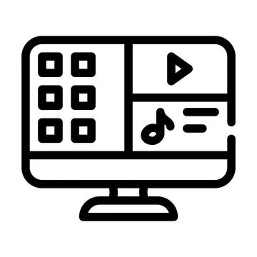 Media files operating system line icon vector illustration Stock Illustration