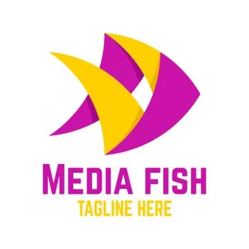 Media fish logo Stock Illustration