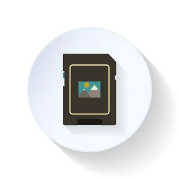 Media flash card flat icon Stock Illustration