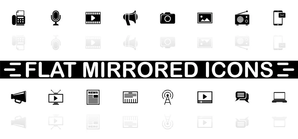 Media - Flat Vector Icons Stock Illustration