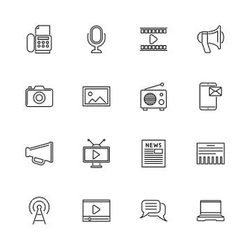Media - Flat Vector Icons Stock Illustration