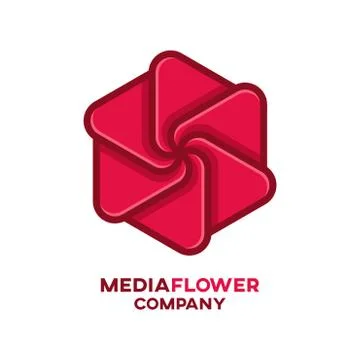 Media flower logo Stock Illustration