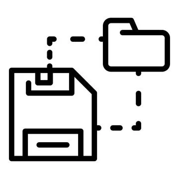 Media folder backup icon, outline style Illustrazione stock