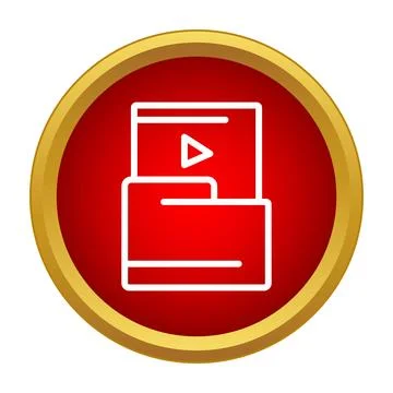 Media folder icon representing digital multimedia content Illustrazione stock