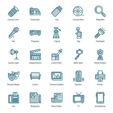Media Gadgets Flat Vectors Pack Stock Illustration