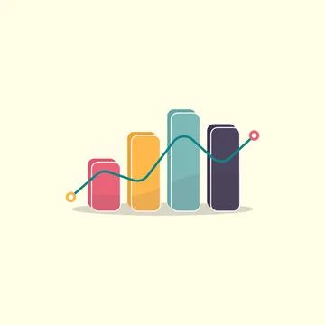 Media graph or chart icon for business. Vector illustration Illustrazione stock