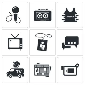 Media icon collection Stock Illustration