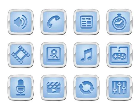 Media icon set イラスト素材