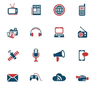 Media icon set Stock Illustration