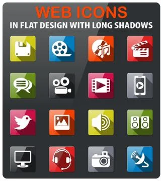 Media icon set Stock Illustration