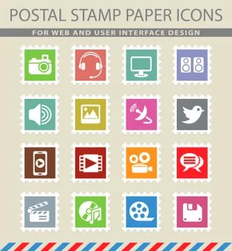 Media icon set Stock Illustration