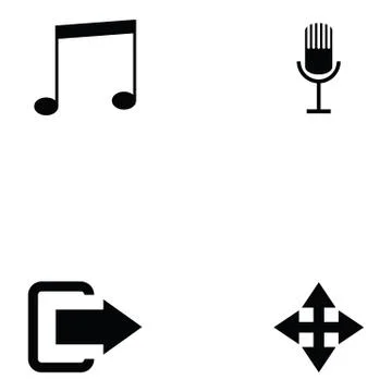 Media icon set Stock Illustration