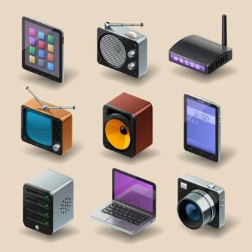 Media icon set Stock Illustration