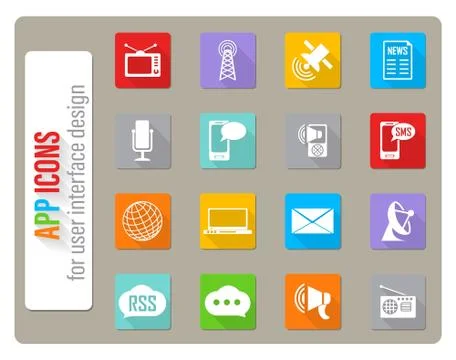 Media icon set Stock Illustration